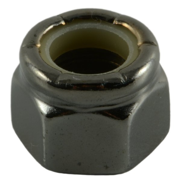 Midwest Fastener Nylon Insert Lock Nut, 3/8"-16, Steel, Black Chrome, 5 PK 34125